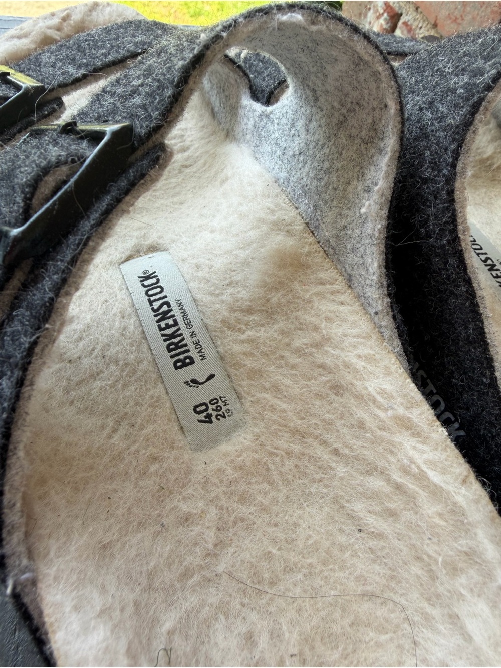 Birkenstock Arizona Rivet Wool Felt Sandals EU 40 Gray Anthracite Cozy Slides - Picture 8 of 13